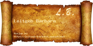 Leitgeb Barbara névjegykártya